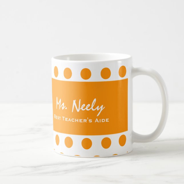 Caneca De Café Bolinhas da laranja do ASSISTENTE do melhor (Direita)