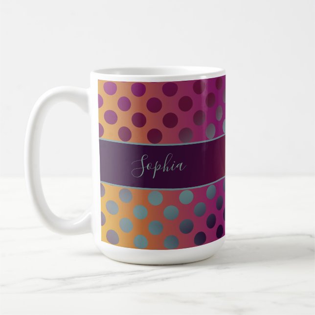 Caneca De Café Bolinhas de Fruta de Paixão de Ombre Personalizada (Esquerda)