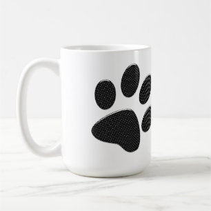 Caneca De Café Bolinhas de patas brancas e pretas