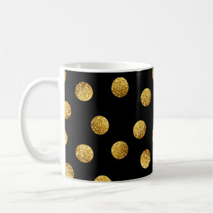 Caneca De Café Bolinhas Dourada: Sem Espuma.