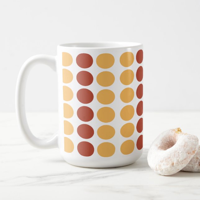 Caneca De Café Bolinhas Laranja (Com Donut)