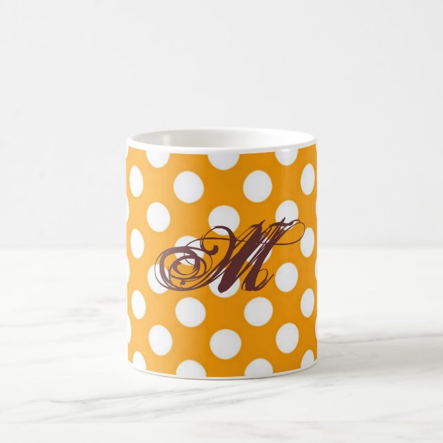 Caneca De Café Bolinhas laranja personalizada (Centro)