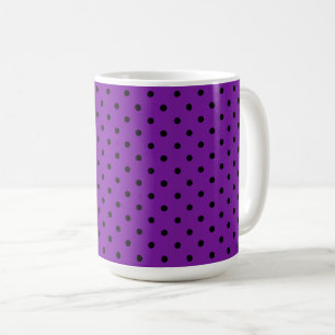 Caneca De Café Bolinhas negras em roxo violeta