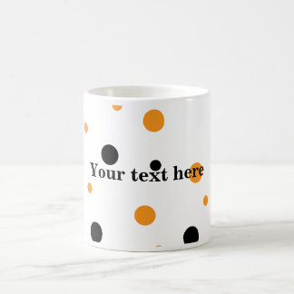Caneca De Café Bolinhas pretas e alaranjadas do Dia das Bruxas