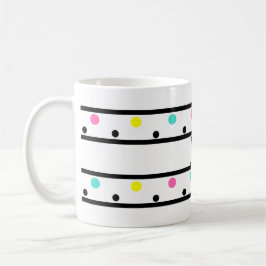 Caneca De Café Bolinhas Pretas Monogramas