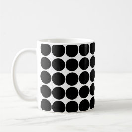Caneca De Café Bolinhas preto e branco