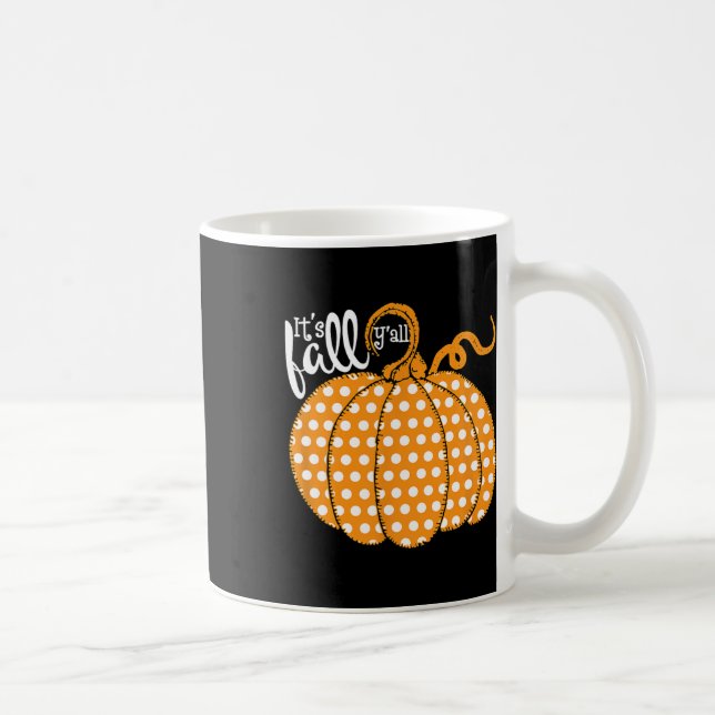 Caneca De Café Bolinhas Pumpkin Feliz Queda - Sua Queda Yall Sul (Direita)