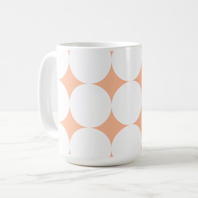 Caneca De Café Bolinhas retrorreflectoras do Peach fuzz (Frente Esquerda)
