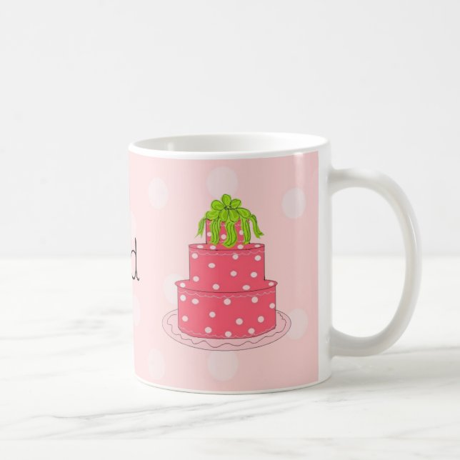 Caneca De Café Bolinhas Rosa Bridesmaid (Direita)