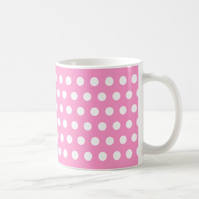 Caneca De Café Bolinhas rosa e branca (Direita)