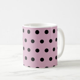 Caneca De Café Bolinhas (rosa e preto)