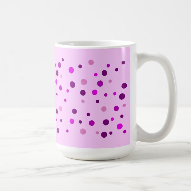 Caneca De Café Bolinhas rosas e violetas, Rosas claro (Direita)