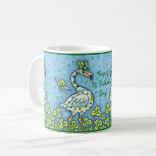 CANECA DE CAFÉ BOLINHAS VERDE, RUAS ENGRAÇADAS. DIA DE PATRICK