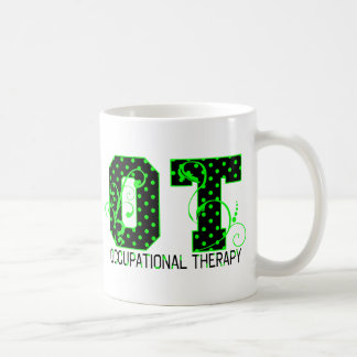 Caneca De Café bolinhas verdes e pretas