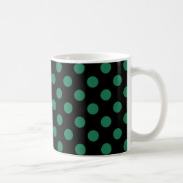 Caneca De Café Bolinhas verdes e pretas