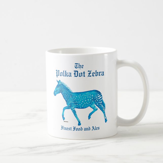 Caneca De Café Bolinhas Zebra - Pub - Azul (Direita)