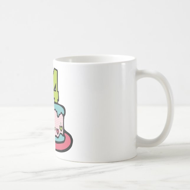 Caneca De Café Bolo de aniversário de 14 anos (Direita)