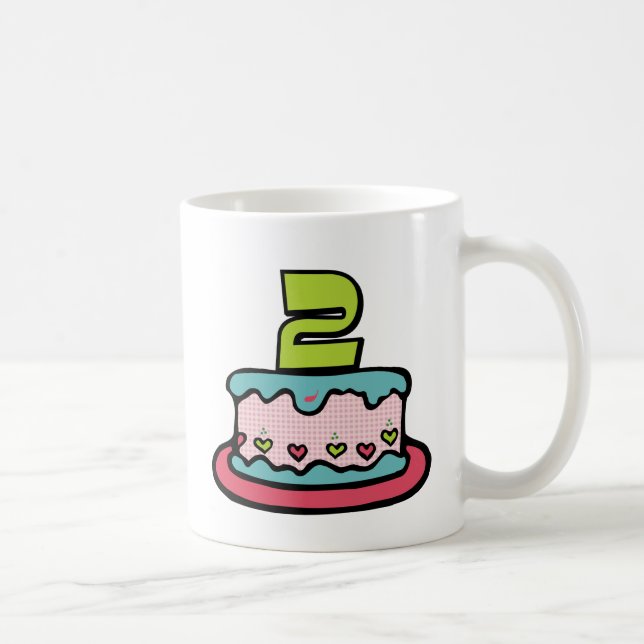 Caneca De Café Bolo de aniversário de 2 anos (Direita)