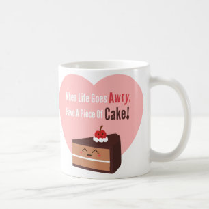 Caneca De Café Bolo de Chocolate Fofo Citação Divertida