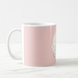 Caneca De Café Bolo de Coco Branco Rosa
