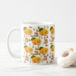 Caneca De Café Bolo de Laranjas Roxas Carro Fada Feliz Aniversári
