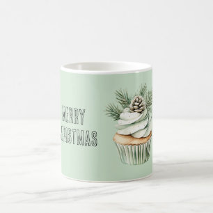 Caneca De Café Bolo de Natal de Hortelã com Pinha
