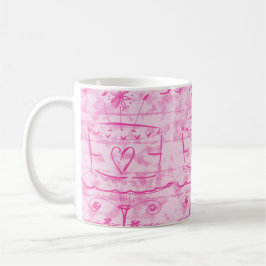 Caneca De Café Bolo de Nuvem Rosa