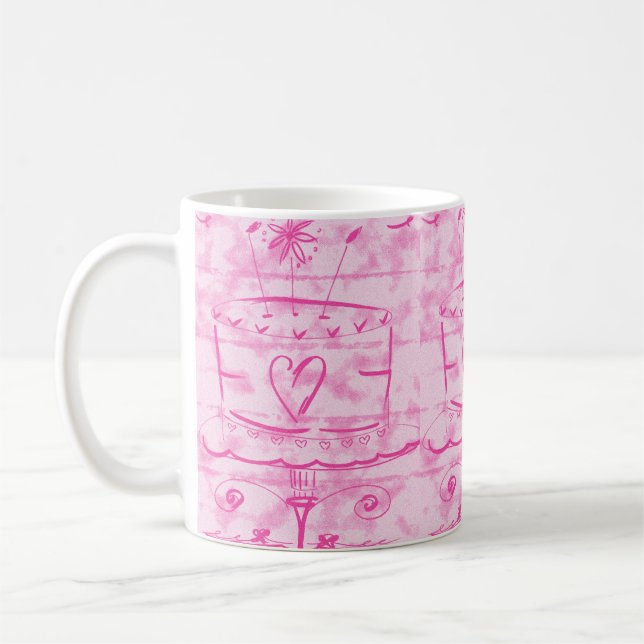 Caneca De Café Bolo de Nuvem Rosa (Esquerda)