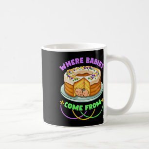 Caneca De Café Bolo do Rei do Mardi Gras de Onde Vêm os Bybies 