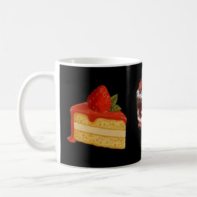 Caneca De Café Bolo e sorvete doces do deserto. (Esquerda)