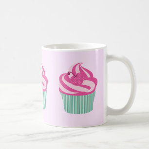 Caneca De Café Bolos Cor-de-Rosa Lindos Padrão Rosa Pastel
