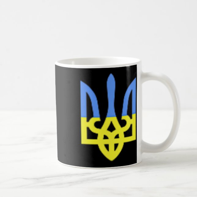 Caneca De Café Bolsa de ervas da Ucrânia azul e amarela da bandei (Direita)