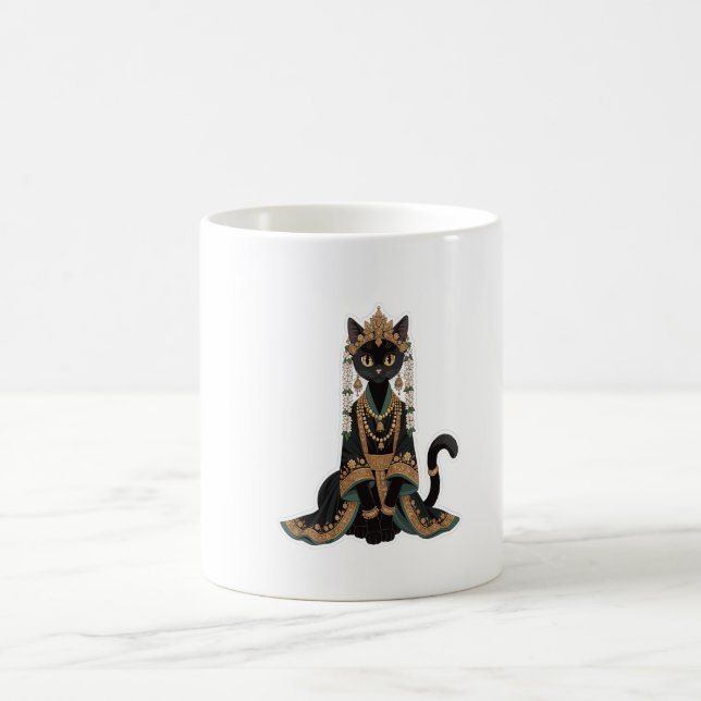 Caneca De Café Bolsa Tote Imperatriz Gato Real Esmeralda (Centro)