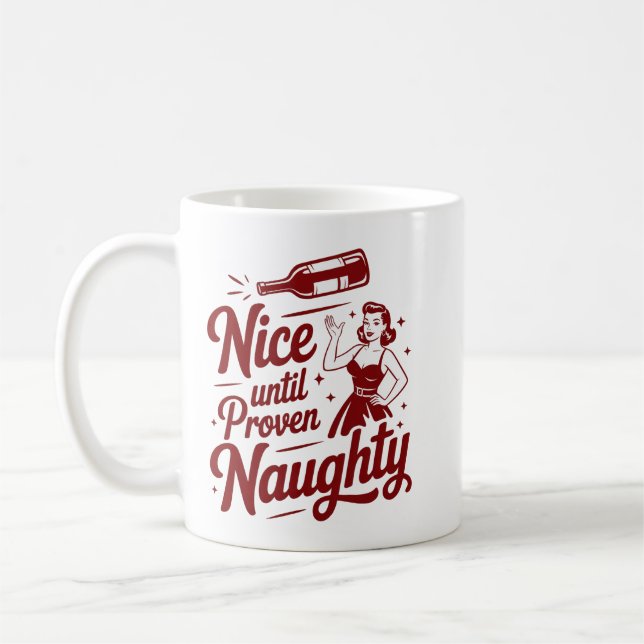 Caneca De Café Bom Até Provado Travesso Sarcasmo Natal Vinho (Esquerda)