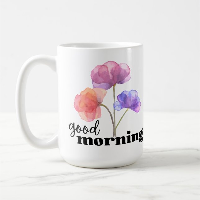 Caneca De Café Bom dia (com flores) (Esquerda)