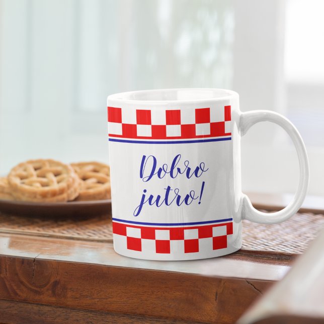 Caneca De Café Bom dia da Croácia Bilíngue Dobro Jutro Mug (Criador carregado)