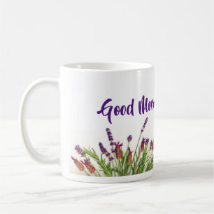 Caneca De Café Bom Dia Flor de Lavanda Personalizado