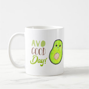 Caneca De Café Bom dia, Kawaii Avocado, Fruta tropical