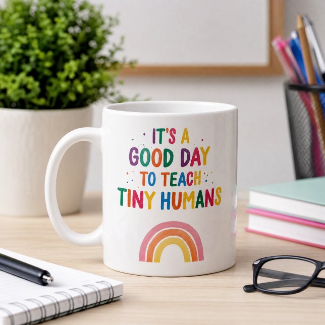Caneca De Café Bom Dia Para Ensinar Pequenos Humanos Professora d (Criador carregado)