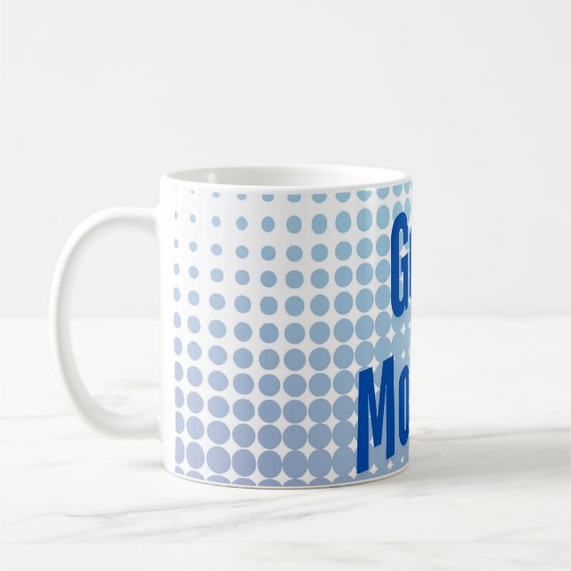 Caneca De Café Bom Dia Pontos Azuis (Esquerda)