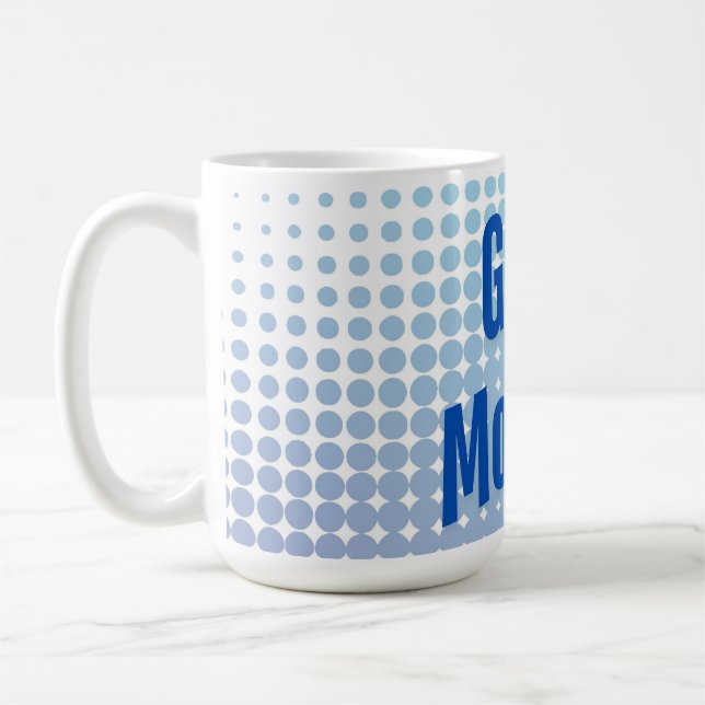 Caneca De Café Bom Dia Pontos Azuis (Esquerda)