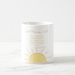 Caneca De Café Bom dia Senhor com Salmos Bíblia Verso