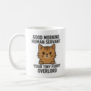 Caneca De Café Bom Dia Servo Humano Seu Pequeno Furry Overlor