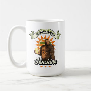 Caneca De Café Bom Dia Sol Bigfoot Bebendo Café