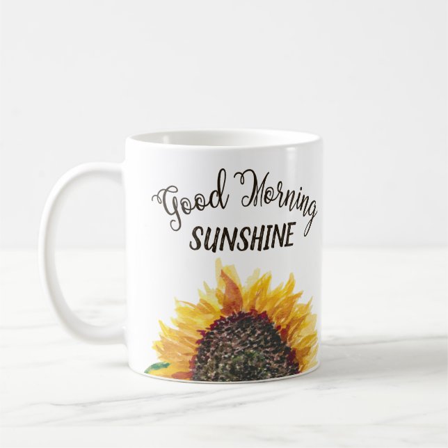 Caneca De Café Bom Dia Sunshine Belíssimo Girassol (Esquerda)