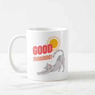 Caneca De Café Bom dia Sunshine Cat Stretch Café Mug