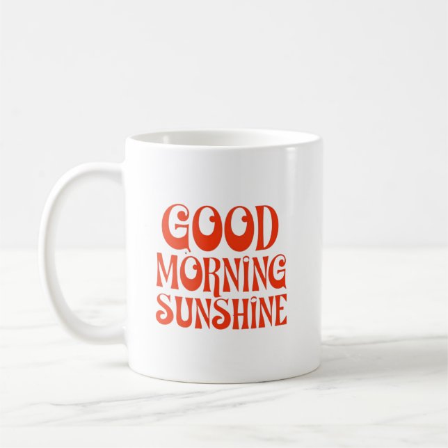 Caneca De Café Bom dia Sunshine Retro Decor Impressão (Esquerda)