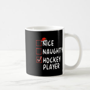 Caneca De Café Bom Jogador de Hóquei Travesso Chapéu de Natal do