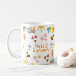 Caneca De Café Bom Verão Padrão sem costura