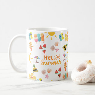 Caneca De Café Bom Verão Padrão sem costura
